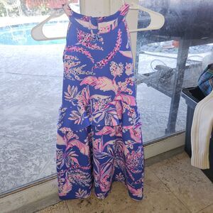 Lilly Pulitzer  Girls Caesara Peplum Dress Iris Wild Within XL